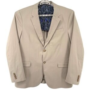 Robert Graham Blazer Jacket Mens 46 Long Unstructured 2 Button Preppy Khaki